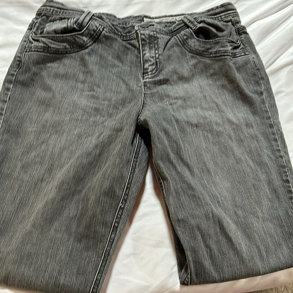 DKNY women’s 14 grey moto boot cut jean - Picture 2 of 3